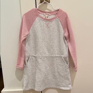 H&M Pink and Gray Long Sleeve Dress